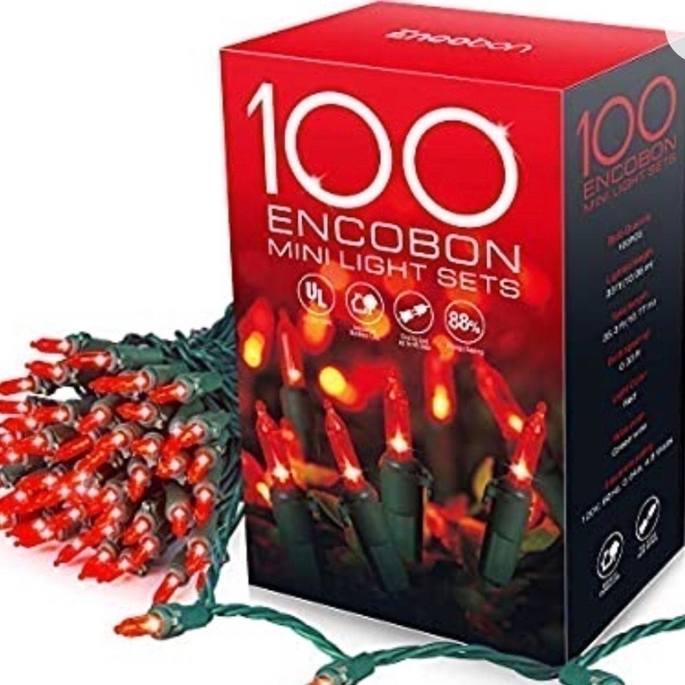 Red string lights 33 ft